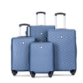 Luggage 4 Piece Abs Lightweight Suitcase With Rotating Wheels, 24 Inch And 28 Inch With Tsa Lock, 16 20 24 28 Blue Blue Abs