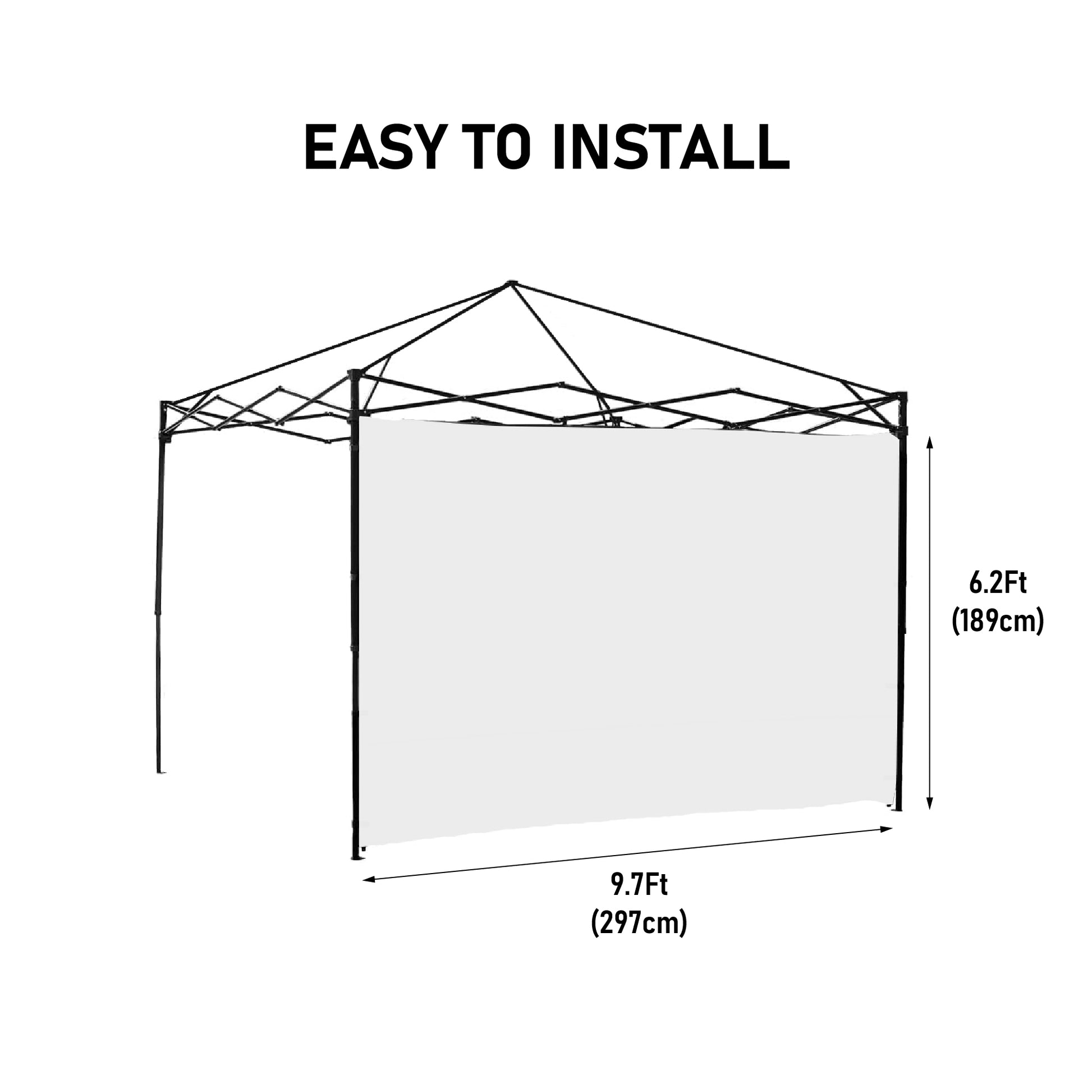 Canopy Sidewall For 10X10Ft Pop Up Canopy Tent, 3 Pack Sunwall, 2Pcs With Windows,1Pcs Without Windows.White White Polyester