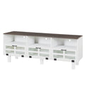 Tv Stand,Tv Cabinet,American Country Style Tv Lockers,The Toughened Glass Door Panel,Metal Handles,Birch Legs,Turn Down The Drawer,Can Be Placed In Lounge Room,Living Room Or Bedroom,Color:White Gray White Gray Primary Living Space 60 69 Inches 60 69