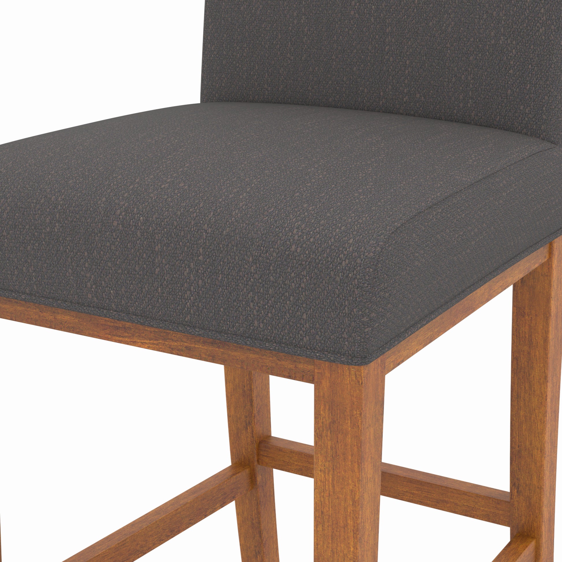 30.25'' Contemporary Fabric Bar Stool, Dark Grey Dark Grey Fabric