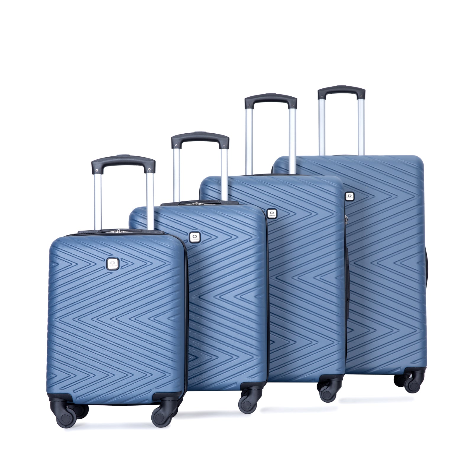 Luggage 4 Piece Abs Lightweight Suitcase With Rotating Wheels, 24 Inch And 28 Inch With Tsa Lock, 16 20 24 28 Blue Blue Abs