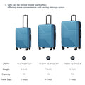 Hardshell Luggage Sets 3 Piece Double Spinner 8 Wheels Suitcase With Tsa Lock Lightweight 20''24''28'' Blue Abs