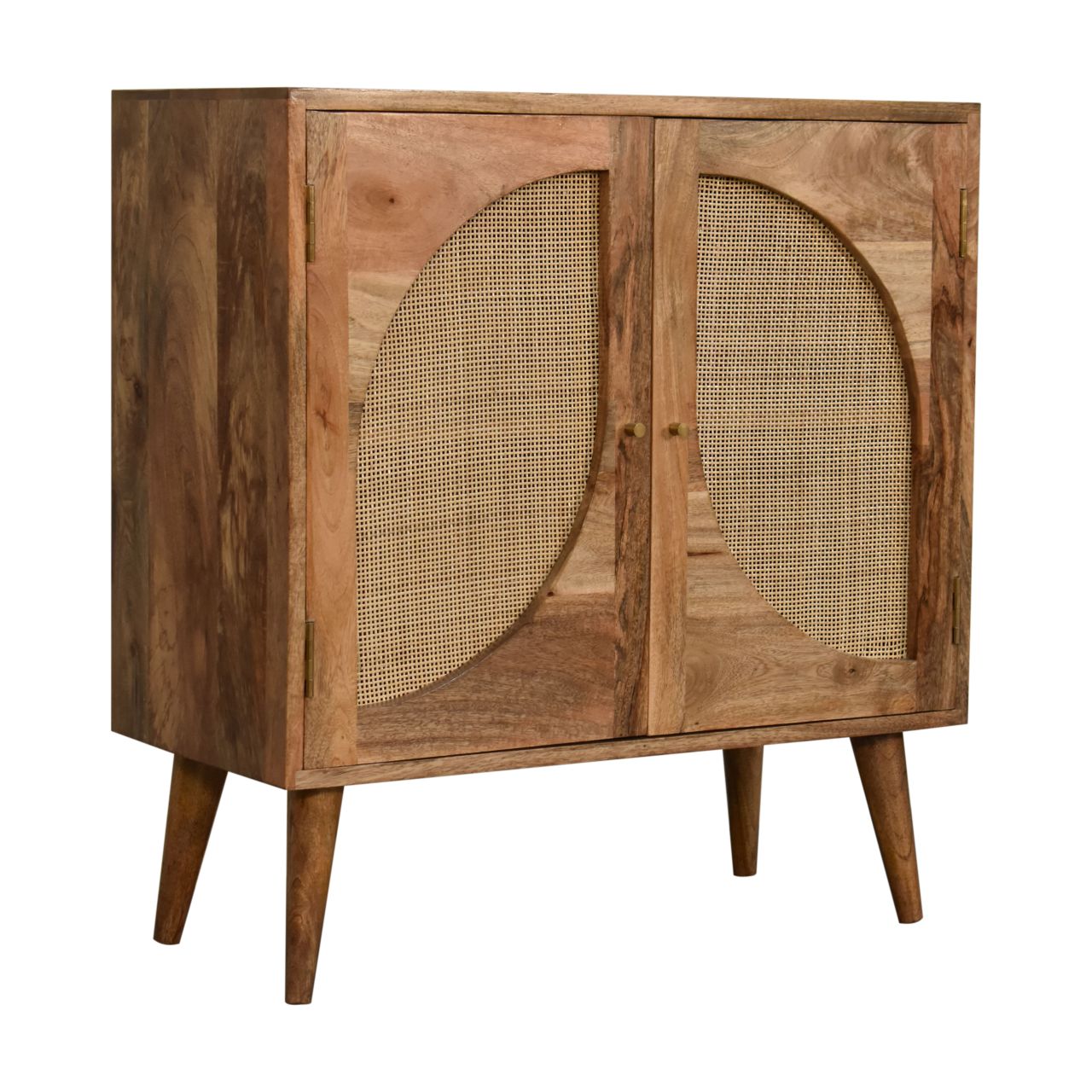 Close Knit Leaf Cabinet Oak Wood Rattan