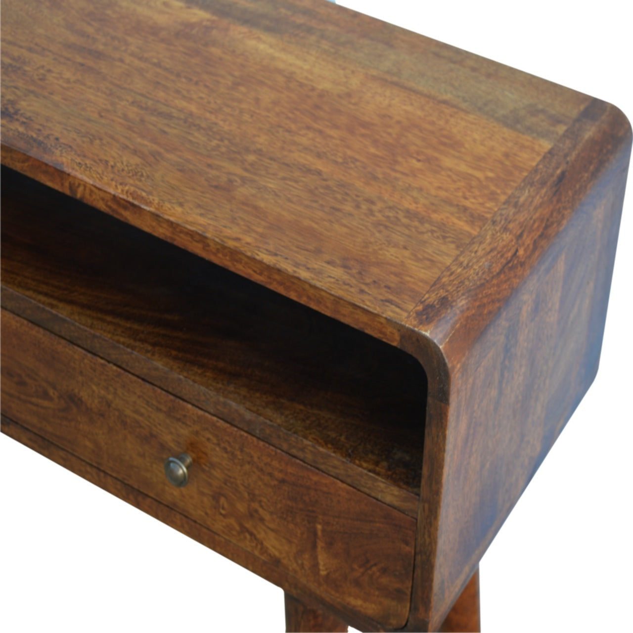 Curved Chestnut Console Table Chestnut Solid Wood