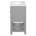 36'' Bathroom Vanity With Top Sink, Modern Mirror Cabinet With Towels Bar, Bathroom Storage Cabinet With 2 Soft Closing Doors And 6 Drawers, Single Sink Bathroom Vanity 4 Grey 4 Bathroom Freestanding Solid Wood Mdf Resin