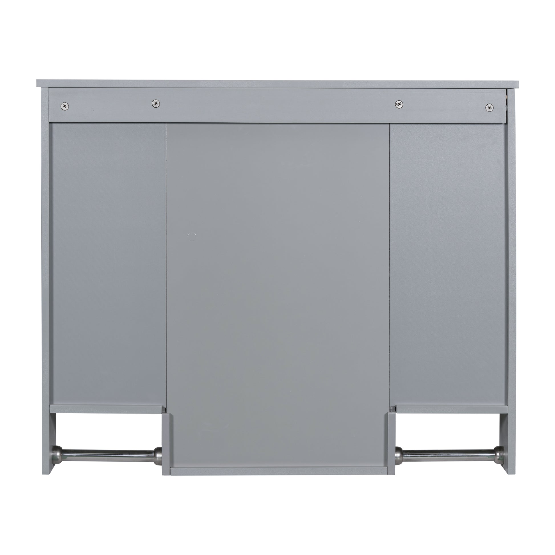 35'' X 28'' Modern Wall Mounted Bathroom Storage Cabinet, Bathroom Wall Cabinet With Mirror, Medicine Cabinet With Towels Bar Grey 2 5 Mirror Included Bathroom Wall Mounted Mdf Painted