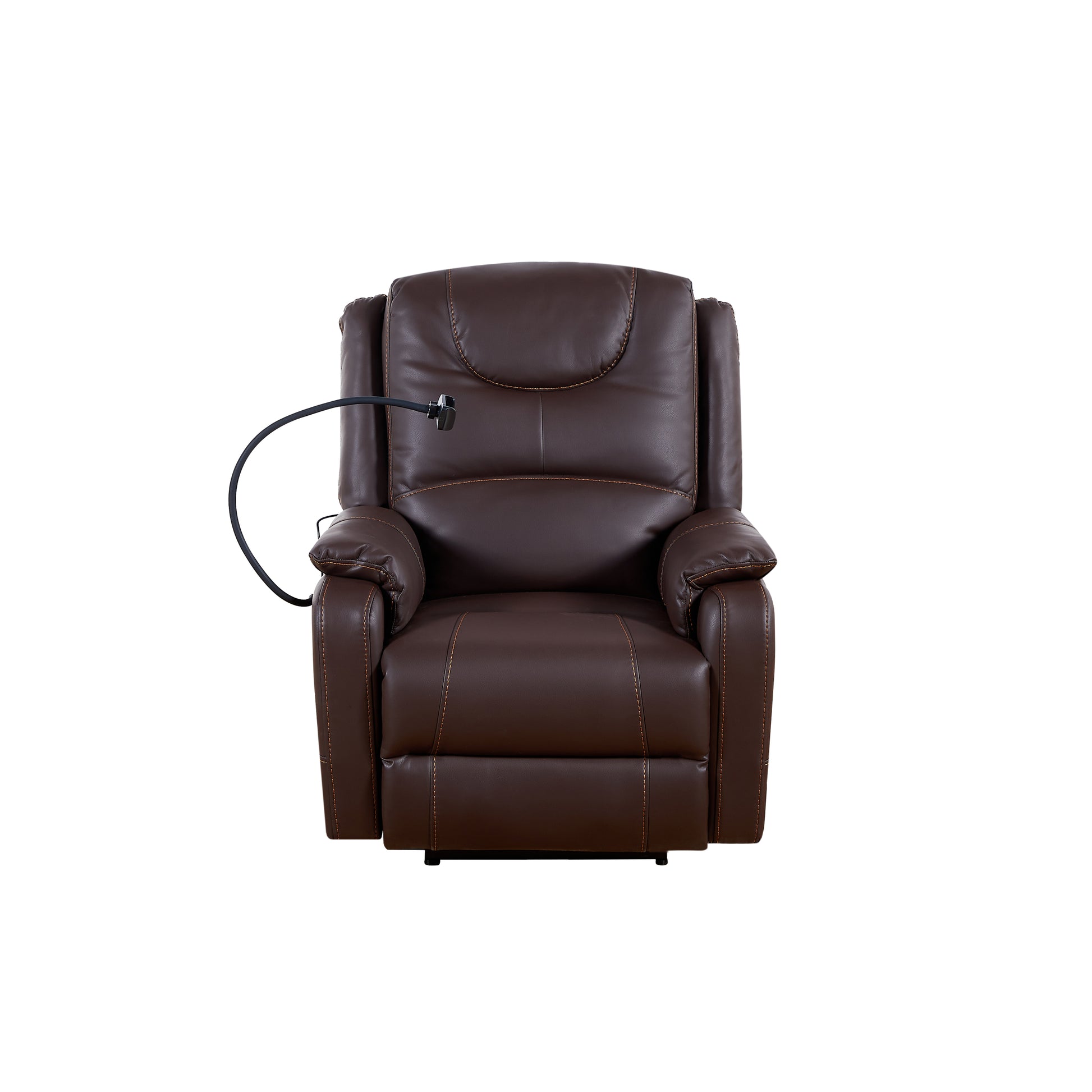 Liyasi Zero Gravity Power Recliner With Comfortable Lying Degree, Massage, Heating And Phone Holder, Side Pockets, Usb Charge Ports, Enjoy Extreme Relaxation Brown Power Remote Primary Living Space Medium Soft Eucalyptus Foam Bonded Leather