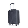 2Piece Luggage Sets Abs Lightweight Suitcasespinner Wheels, 20 14 Black Black Abs