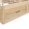 Full Size Platform Bed With 6 Storage Drawers,Antique Natural Antique Natural Mdf Lvl