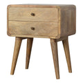 Curved Oak Ish Bedside Oak Solid Wood