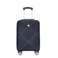 2Piece Luggage Sets Abs Lightweight Suitcasespinner Wheels, 20 14 Black Black Abs