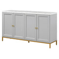 Modern Sideboard With Extra Large Storage Space With Metal Handles And Support Legs For Living Room And Dining Room Light Grey Light Gray Mdf