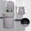 Faux Concrete Texture 17 Inch Height Accent Table For Indoor And Outdoor Gray Garden & Outdoor European Magnesium Oxide