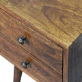 Mini 2 Drawer Chestnut Bedside Chestnut Solid Wood