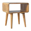 Solid Wood Curved Open Bedside Brown Oak Light Brown Bedroom With Legs Classic,Contemporary Mango Solid Wood Oak Wood Solid Wood