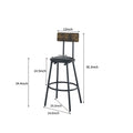 Bar Table And Chairs Set For 2, 3 Pieces Pub Dining Table Set, 2 Bar Stools Pu Upholstery Seat With Backrest For Kitchen, Apartment, Small Space Wood Antique Brown Seats 2 Brown Metal Dining Room 4 Leg Rectangular Dining Table With Chair Wood Metal
