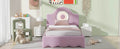 Twin Size Upholstered Platform Bed With Led Headboard, Pink Box Spring Not Required Twin Pink Wood Bedroom Upholstered