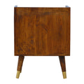 Manila Gold One Drawer Bedside Chestnut Wood Metal