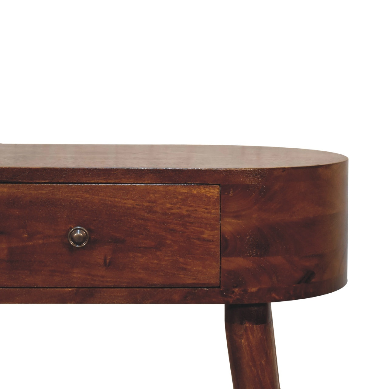 Solid Wood Mini Albion Chestnut Console Brown Brown Primary Living Space Scandinavian Freestanding Mango Drawers Lacquered Oval Wood Solid Wood