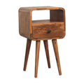 Mini Oakish Curve Open Bedside Oak Solid Wood