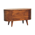 Chestnut Rounded Lid Up Blanket Box Chestnut Solid Wood