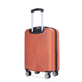 2Piece Luggage Sets Abs Lightweight Suitcasespinner Wheels, 20 14 Dark Orange Orange Dark Orange Abs