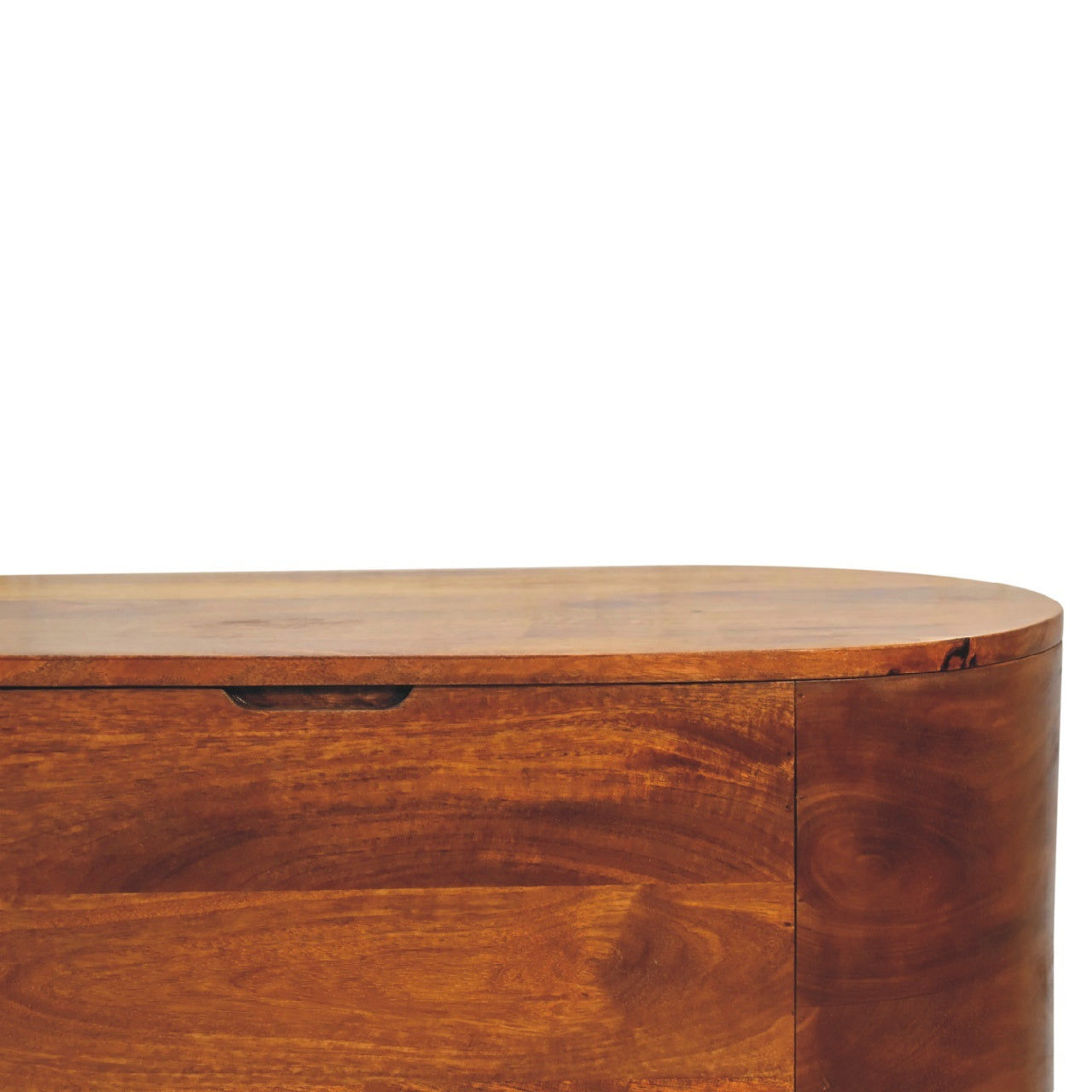 Chestnut Rounded Lid Up Blanket Box Chestnut Solid Wood