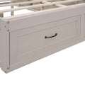 Queen Size Platform Bed With 6 Storage Drawers,Antique White Antique White Mdf Lvl