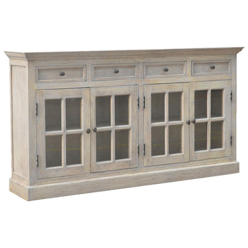 Stone Acid Wash Glazed Sideboard Stone Gray Solid Wood
