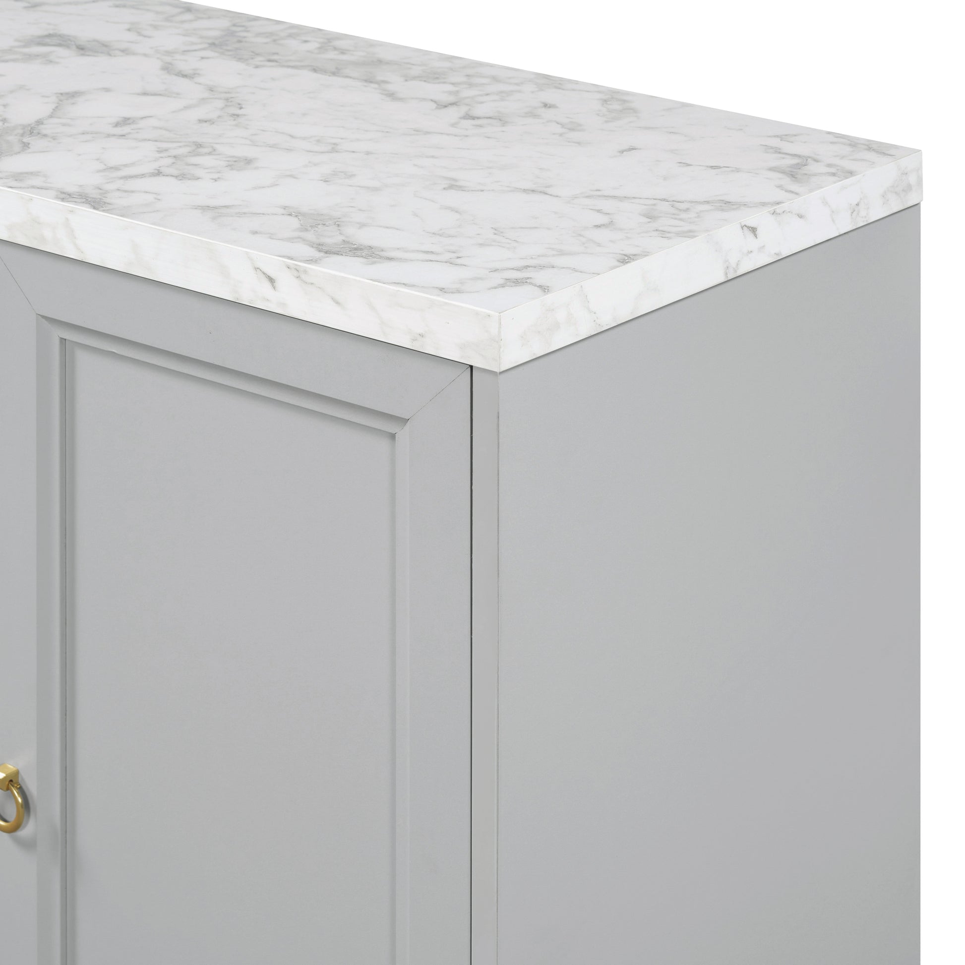Modern Sideboard With Extra Large Storage Space With Metal Handles And Support Legs For Living Room And Dining Room Light Grey Light Gray Mdf