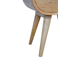 Circular Open Slot Bedside Oak Solid Wood