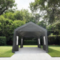 10X20Ft Gazebo Party Tent Heavy Duty Canopy Carport Outdoor Portable Garage Grey Grey Garden & Outdoor American Traditional Powder Coated Frame Carports Portable Iron