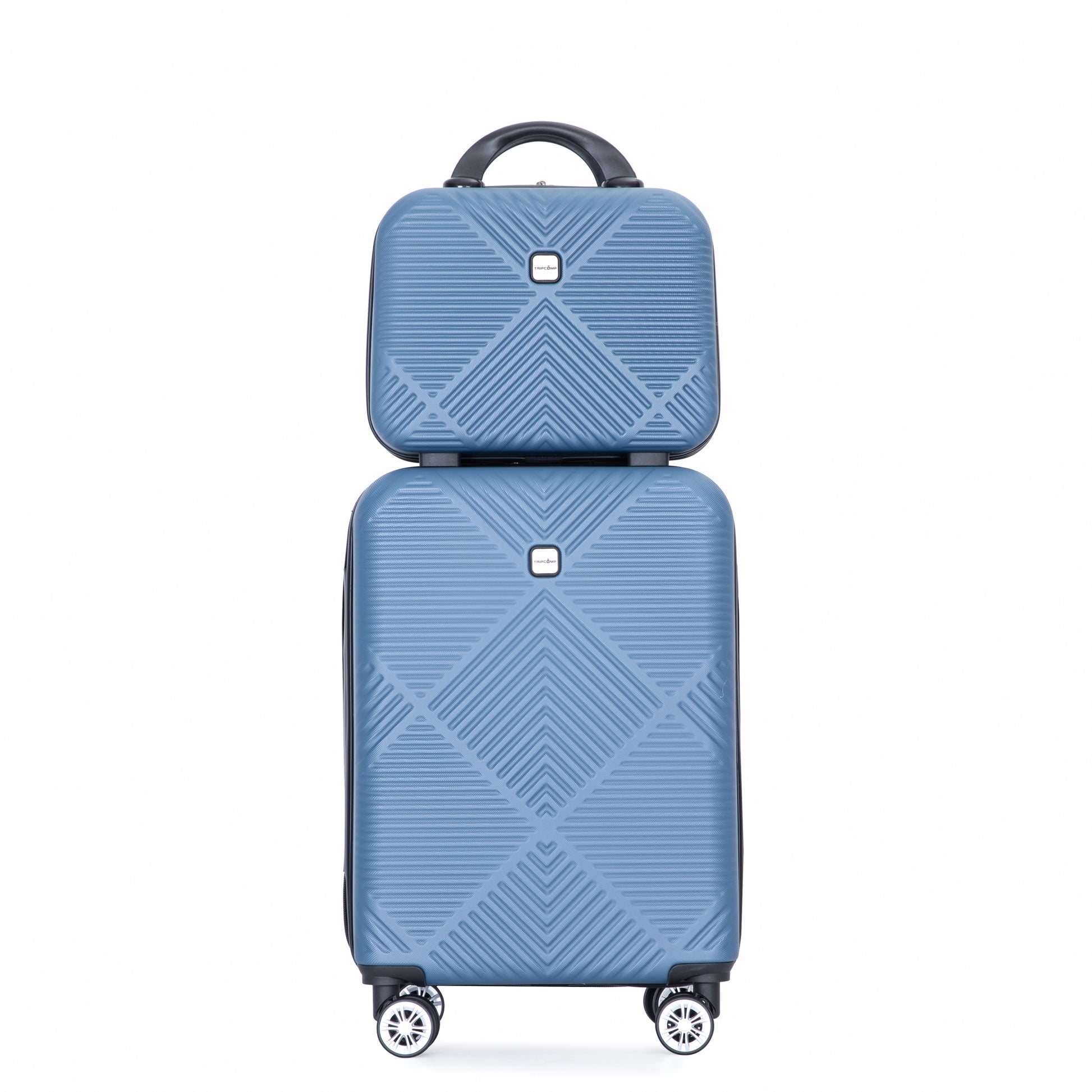 2Piece Luggage Sets Abs Lightweight Suitcasespinner Wheels, 20 14 Blue Blue Abs