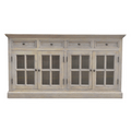 Stone Acid Wash Glazed Sideboard Stone Gray Solid Wood