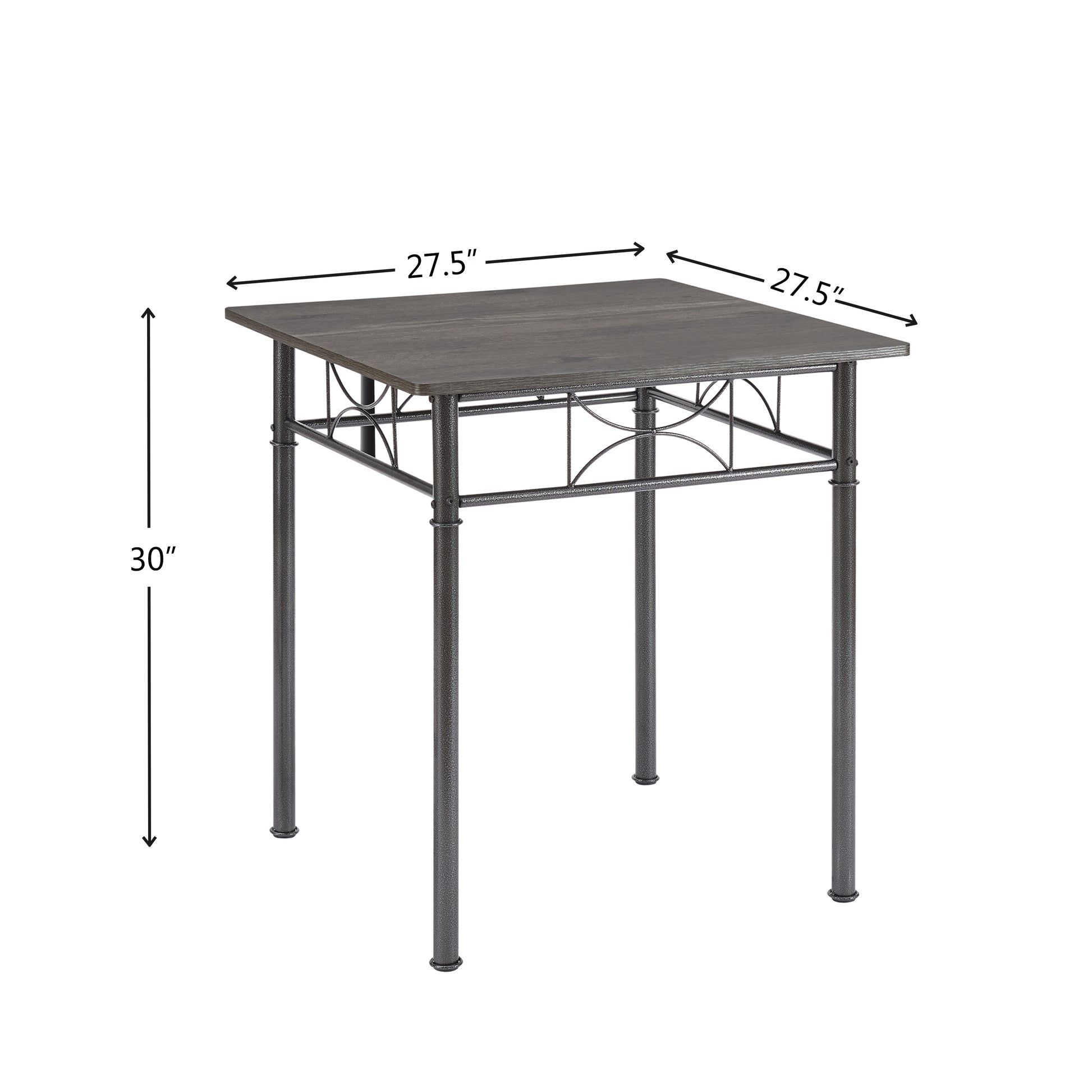 3 Piece Kitchen Dining Room Table Set Grey Chair Grey Gray Dining Room American Design,American Traditional,Antique Metal & Wood Metal & Wood