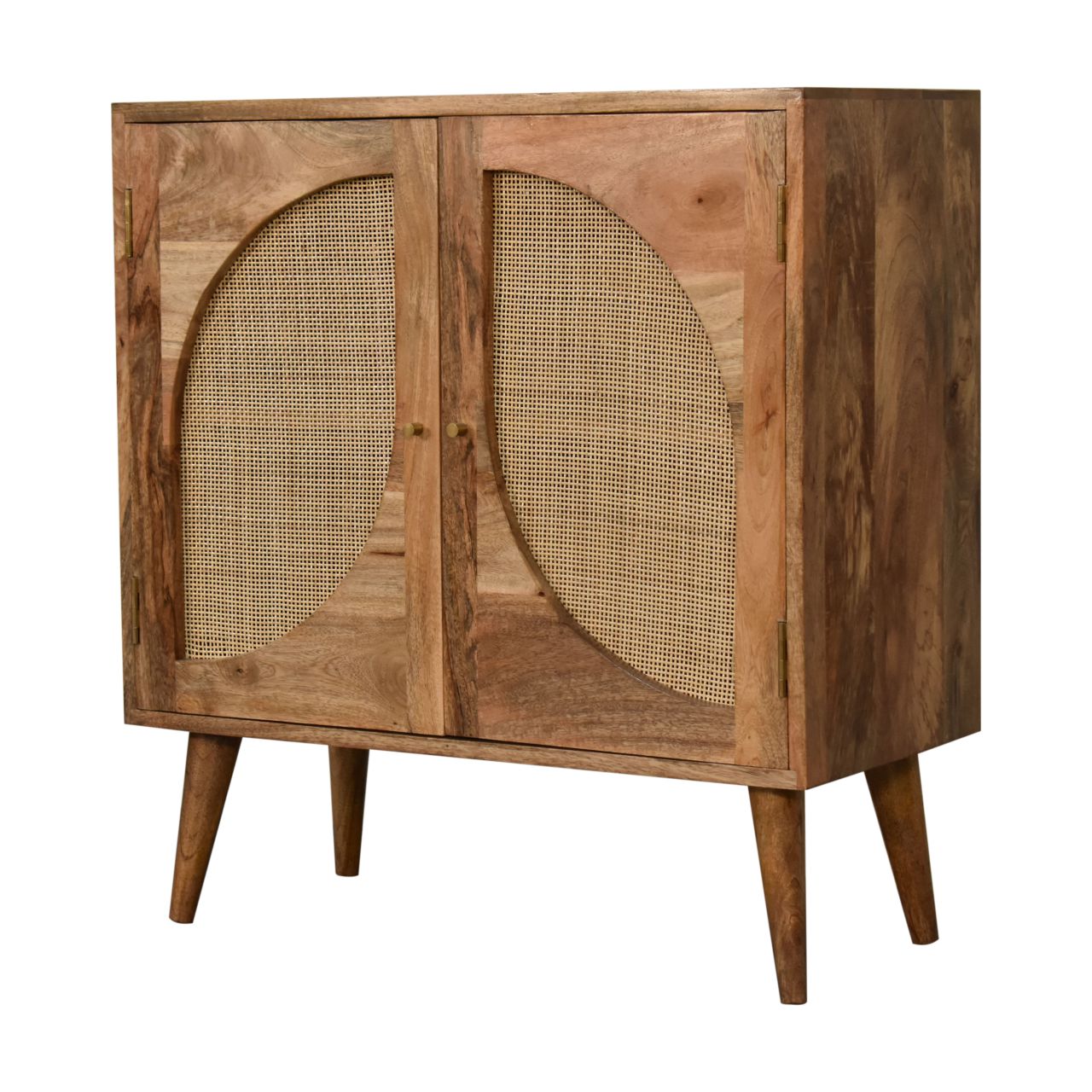 Close Knit Leaf Cabinet Oak Wood Rattan