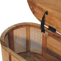 Larrisa Rounded Lid Up Blanket Box Oak Wood Rattan