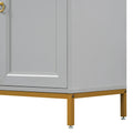 Modern Sideboard With Extra Large Storage Space With Metal Handles And Support Legs For Living Room And Dining Room Light Grey Light Gray Mdf