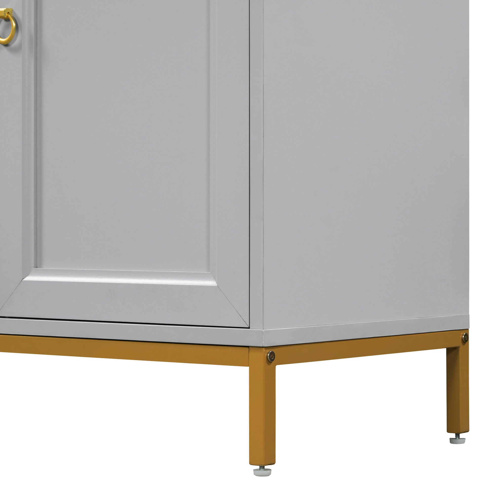 Modern Sideboard With Extra Large Storage Space With Metal Handles And Support Legs For Living Room And Dining Room Light Grey Light Gray Mdf
