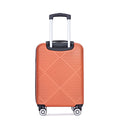 4 Piece Abs Lightweight Suitcase, 14 Inch Makeup Box, Aircraft Wheels 14 20 24 28 Dark Orange Dark Orange Abs