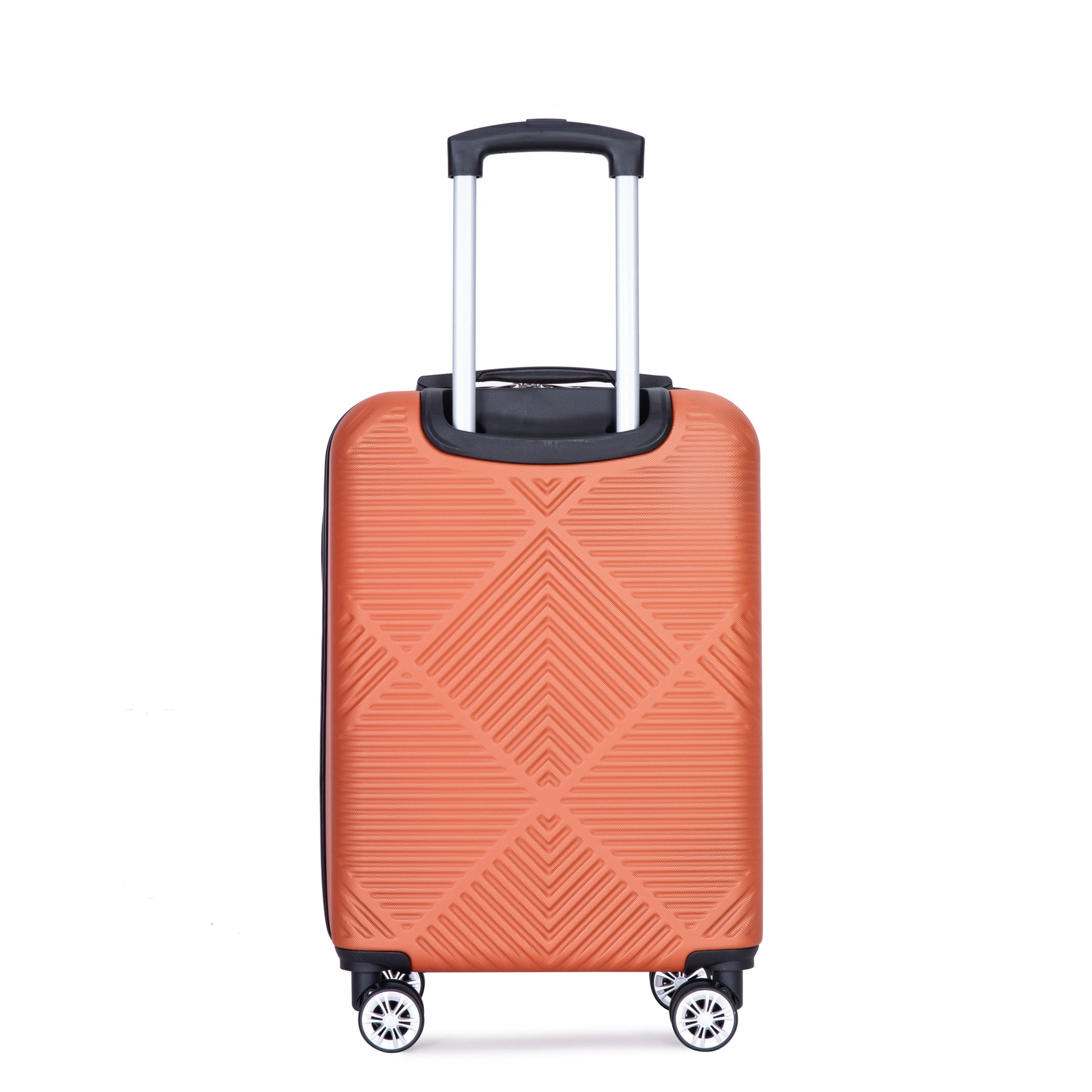 4 Piece Abs Lightweight Suitcase, 14 Inch Makeup Box, Aircraft Wheels 14 20 24 28 Dark Orange Dark Orange Abs