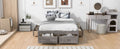 Full Size Platform Bed With 6 Storage Drawers,Antique Gray Antique Gray Mdf Lvl