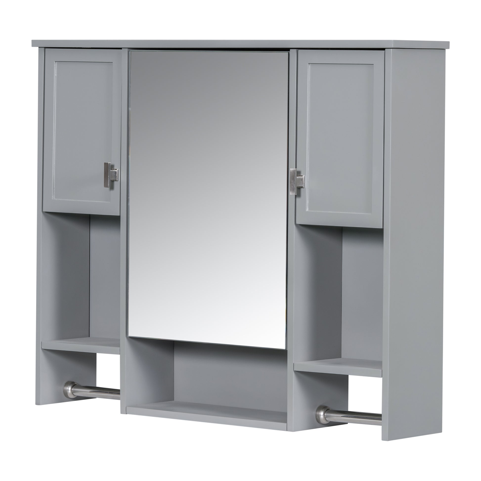 36'' Bathroom Vanity With Top Sink, Modern Mirror Cabinet With Towels Bar, Bathroom Storage Cabinet With 2 Soft Closing Doors And 6 Drawers, Single Sink Bathroom Vanity 4 Grey 4 Bathroom Freestanding Solid Wood Mdf Resin