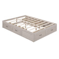 Full Size Platform Bed With 6 Storage Drawers,Antique White Antique White Mdf Lvl