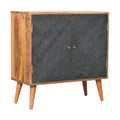 Slade Cabinet Stone Gray Solid Wood