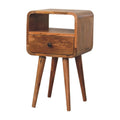 Mini Oakish Curve Open Bedside Oak Solid Wood