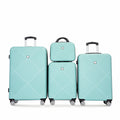 4 Piece Abs Lightweight Suitcase, 14 Inch Makeup Box, Aircraft Wheels 14 20 24 28 Light Blue Light Blue Abs