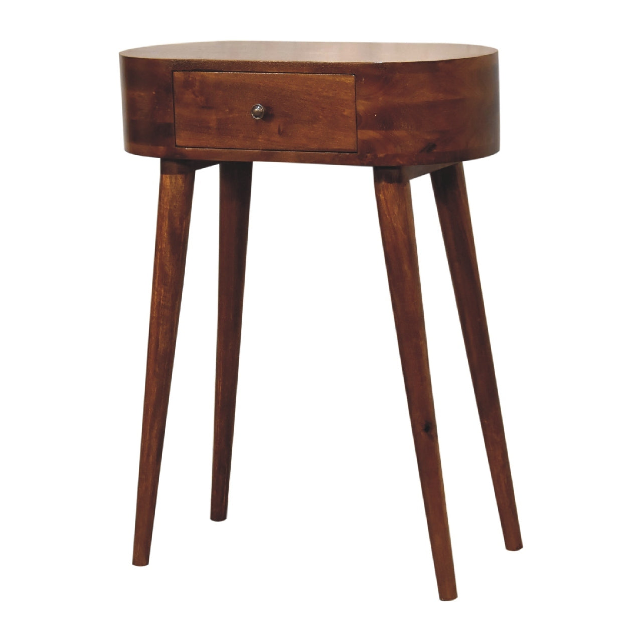 Solid Wood Mini Albion Chestnut Console Brown Brown Primary Living Space Scandinavian Freestanding Mango Drawers Lacquered Oval Wood Solid Wood