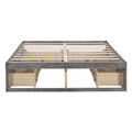 Queen Size Platform Bed With 6 Storage Drawers,Antique Gray Antique Gray Mdf Lvl