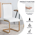 Stone Burning Tabletop With Rubber Wooden Legs, Foldable Computer Desk, Foldable Office Desk,4 Modern Pu Leather High Back Cushion Side Chair With Wood Grain Metal Legs. Zd 1545C 1162 White Sintered Stone